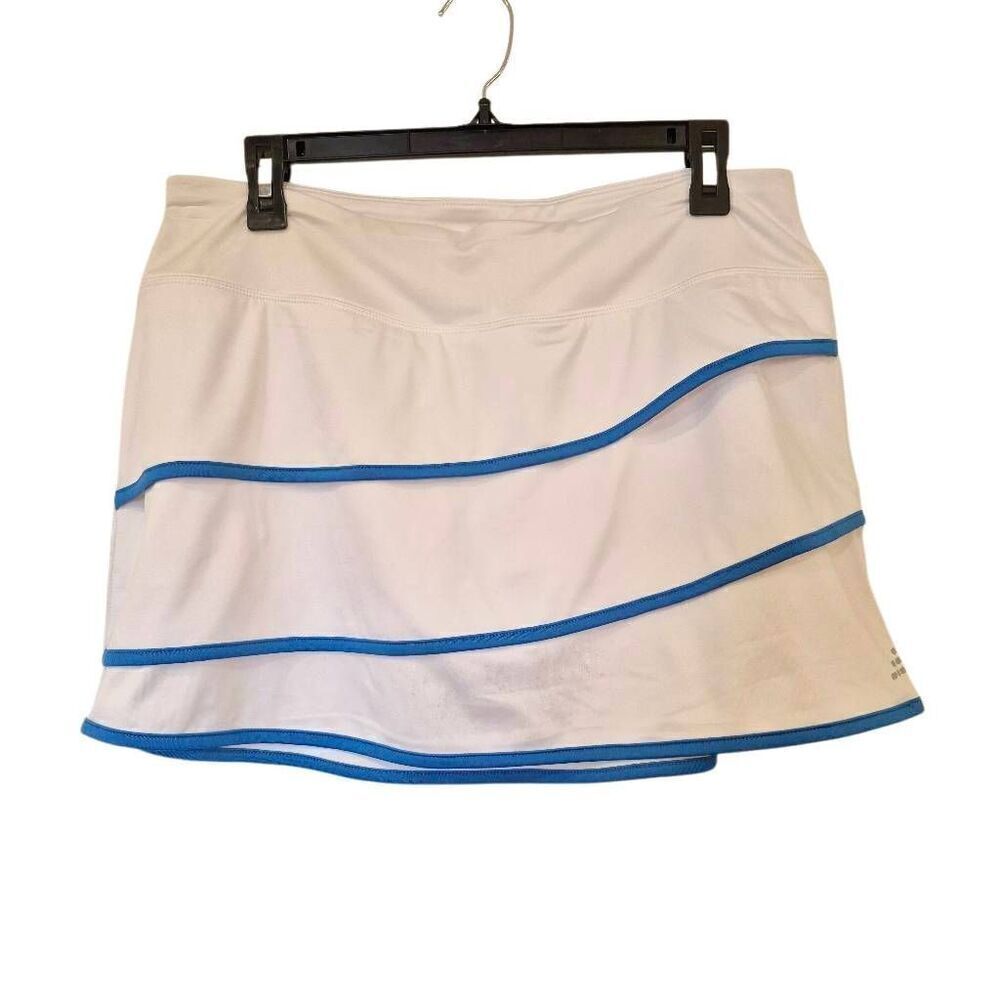 BCG Women's White & Royal Blue Poly/Spandex Tru-Wick Tiered Tennis Golf Athletic